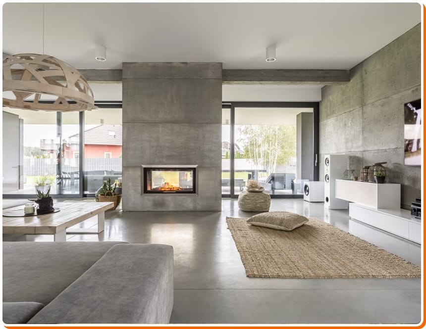 Polished Living Room — Pre-mixed Concrete in Coffs Harbour, NSW